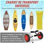 Outsunny Chariot sit on top kayak chariot de transport pliable pour bateaux canoë ou kayak charge max. 70 Kg alu. mousse antidér