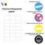 100 planches soit 6500 étiquettes 38 x 21 (38.1 X 21.2) - Petite Étiquette blanches adhésives personnalisable.
