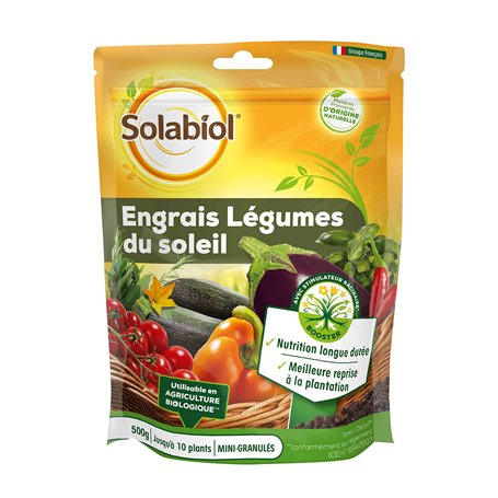 SOLABIOL Engrais Plantes Et Légumes du Soleil | 500g | Nutrition Longue Durée | Utilisable en Agriculture Biologique SOLEGY500