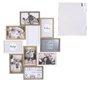 HOME DECO FACTORY - HD4213 - Cadre Photo Multiple Pele-Mele 10 Vues Bois et Blanc deco Souvenir - Beige Marron