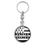 Badgmania Porte Clés Métal 2 faces Drapeau Breton Bretagne BZH Breizh Hermine Brezhoneg Noir Blanc Logo 33mm