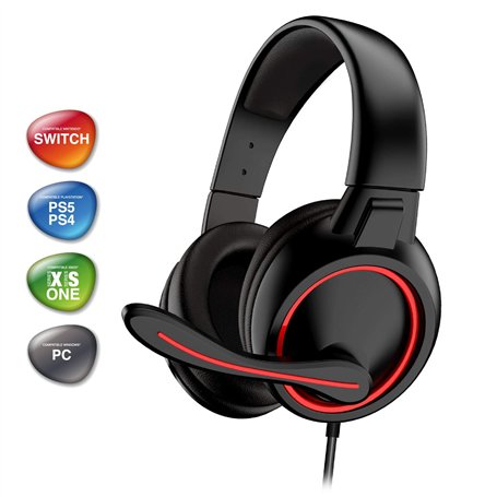 ADVANCE – GTA 210 – Casque Pro Gaming Audio - Simili Cuir - Microphone – Arceau Flexible et Ajustable – HP 40mm – Plug and Play