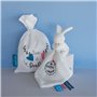 Doudou et Compagnie - Sac à Doudou Lapin UNICEF - 10 Cm Blanc - Idée Cadeau de Naissance Fille et Garçon - Garantie Doudou Perdu