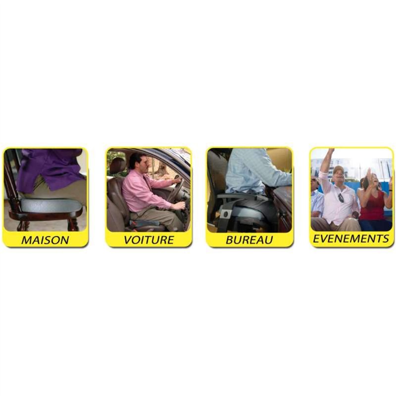 Image secondaire de Coussin Assise Ergonomique en Mousse - Coussin d'assise Confort - Soutien et Soulage - pour Siège, Voiture, Fauteuil Roulant - G