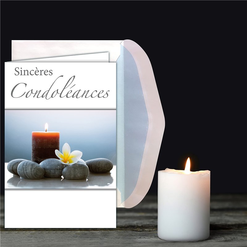 Image secondaire de AFIE 64-1029-B Carte Sincères Condoléances avec Enveloppe Blanche - Cérémonie Funéraire d’Adieu Funérailles Décès Deuil Enterrem