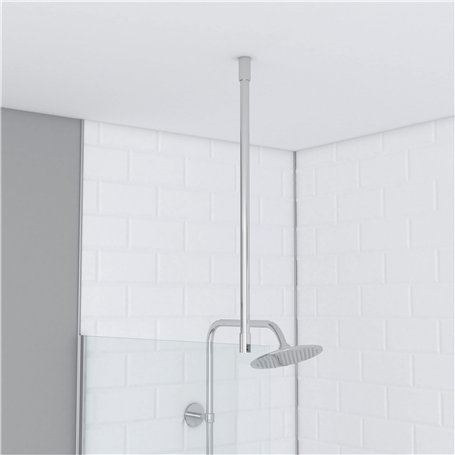 AURLANE Barre de Fixation Plafond pour Douche a l'italienne - Barre DE Fixation Plafond 60cm RECOUPABLE