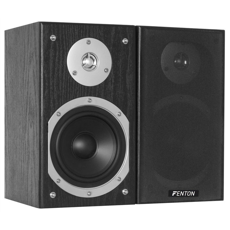 Fenton SHFB55B - Paire d'Enceintes Bibliothèque 2 Voies, Haut-Parleurs d'Étagère, 280 Watts, Idéal pour la Musique, Les Jeux, Le