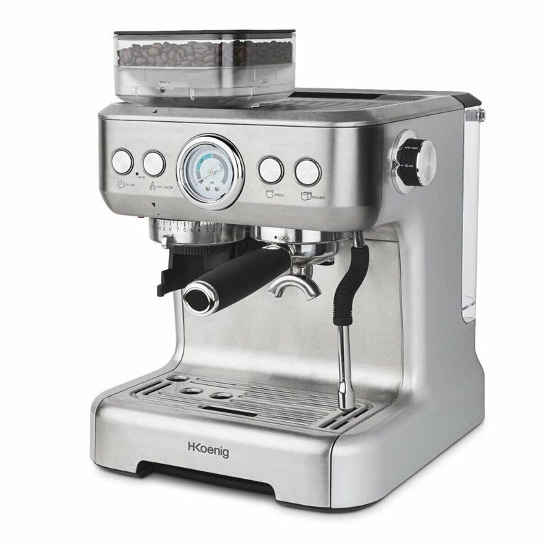 Image secondaire de H.Koenig Machine à expresso avec broyeur EXPRO980, 2,7L, 250g réservoir grains, 15 tailles de mouture, Pompe italienne, Dosage p