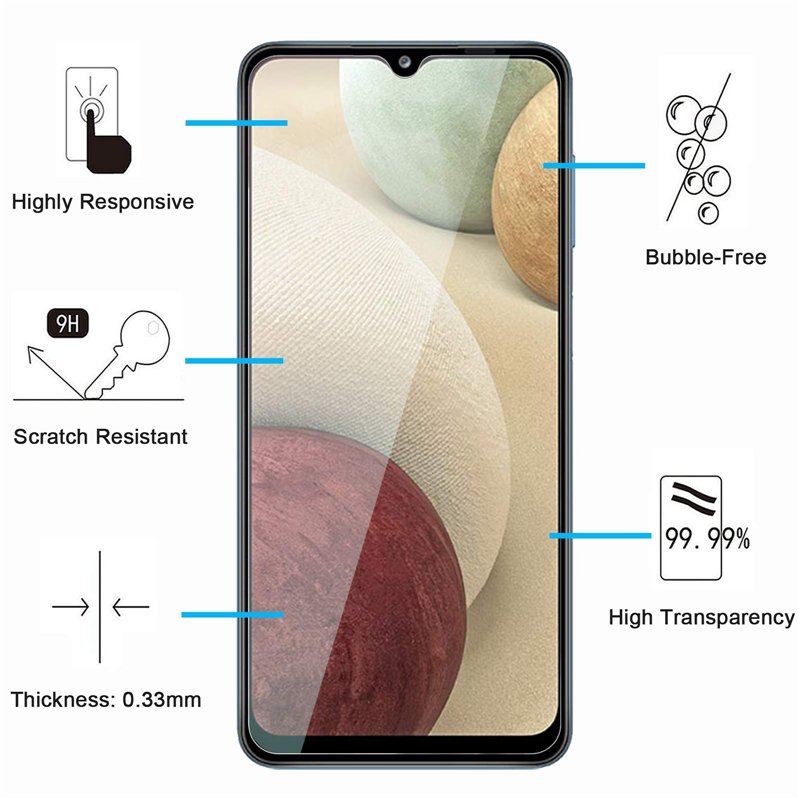 Image secondaire de NEW'C Lot de 2, Verre Trempé pour Samsung Galaxy A12, Film Protection écran -sans Bulles d'air -Ultra Résistant (0,33mm HD Ultra