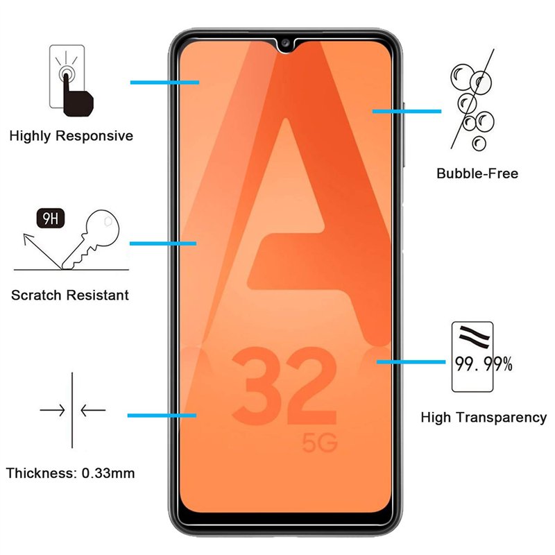 Image secondaire de NEW'C Lot de 2, Verre Trempé pour Samsung Galaxy A32 5G (6,5), Film Protection écran -sans Bulles d'air -Ultra Résistant (0,33mm