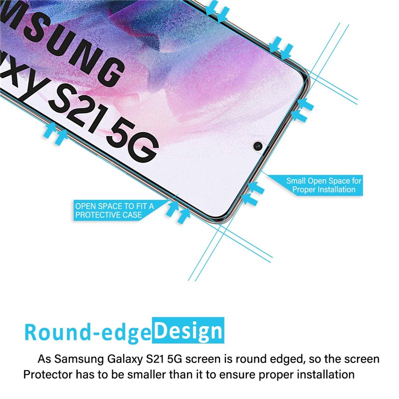 Image secondaire de NEW'C Lot de 2, Verre Trempé pour Samsung Galaxy S21 5G (6.2), Film Protection écran -sans Bulles d'air -Ultra Résistant (0,26mm