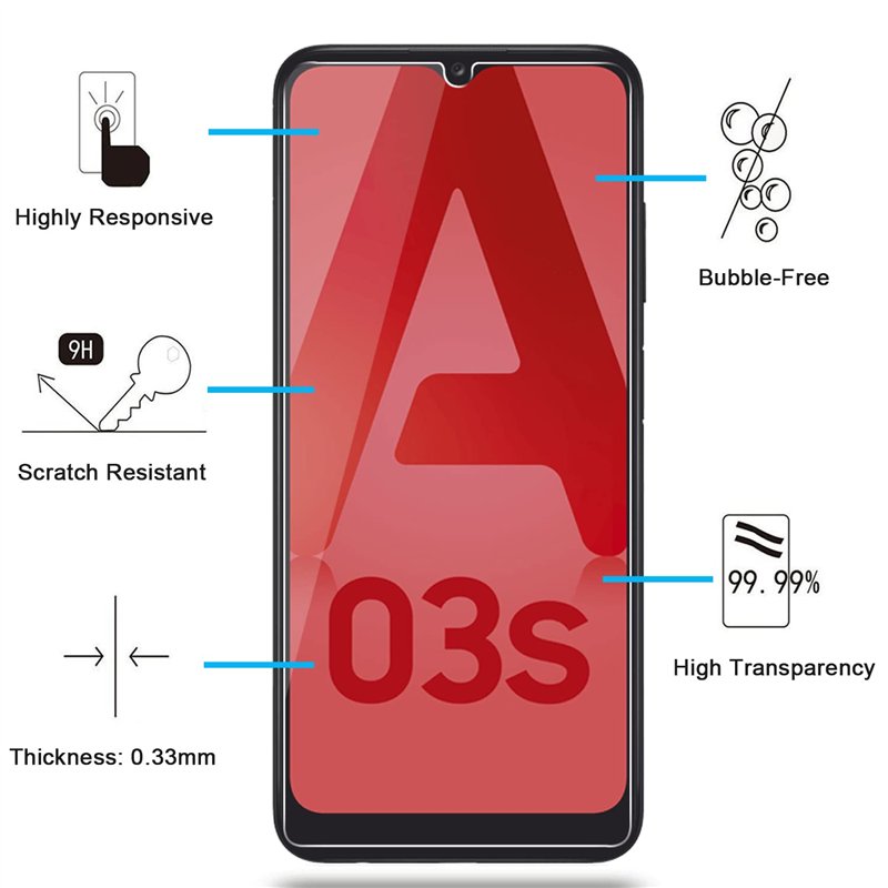 Image secondaire de NEW'C Lot de 2, Verre Trempé pour Samsung Galaxy A03 / A03s / A02s, Film Protection écran efficace contre les Rayures - sans Bul