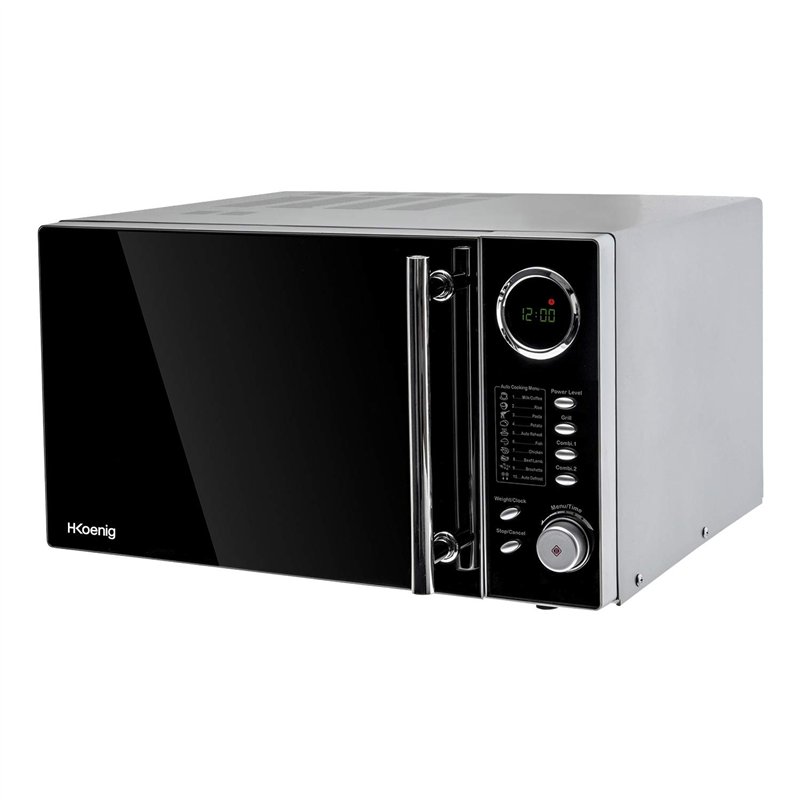 H.Koenig Four Micro-Ondes Grill 2 en 1 VIO9, 25L, Plateau tournant 27cm, 10 modes de cuisson jusqu’à 1000W, Décongélation, Cuisson combinée