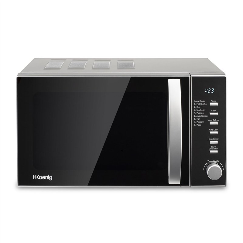 H.Koenig Four à Micro-ondes Compact Digital 20L VIO2, 700W, Plateau tournant 24,5cm, Multifonction Programmable 6 niveaux de cha