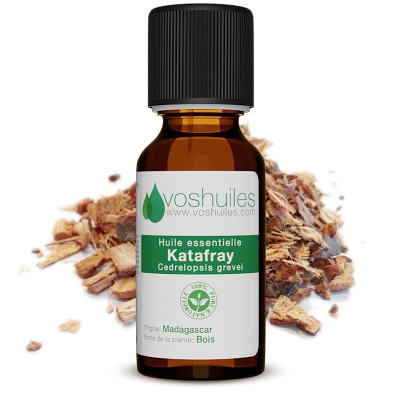 Voshuiles - Huile Essentielle Katafray - 10ml - 100% Pure et Naturelle - HEBBD - Utilisation en Massage dans Huile Végétale - Pa