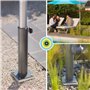GARD & ROCK - Pied amovible pour parasols déportés, en aluminium - Multi-terrains à insérer sur les bases d'ancrage - Fixez soli