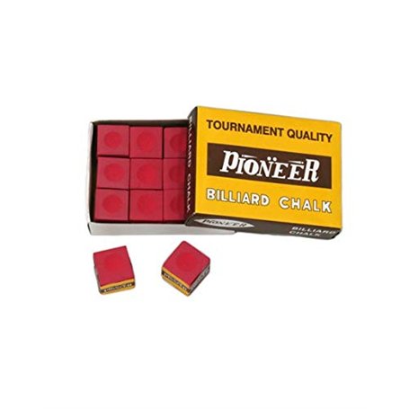Craies de billard Pioneer rouges - boite de 12 craies