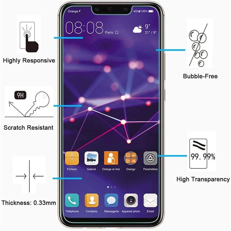 Image secondaire de NEW'C Lot de 3, Verre Trempé pour Huawei Mate 20 Lite, Honor Play, Film Protection écran sans Bulles d'air Ultra Résistant (0,33