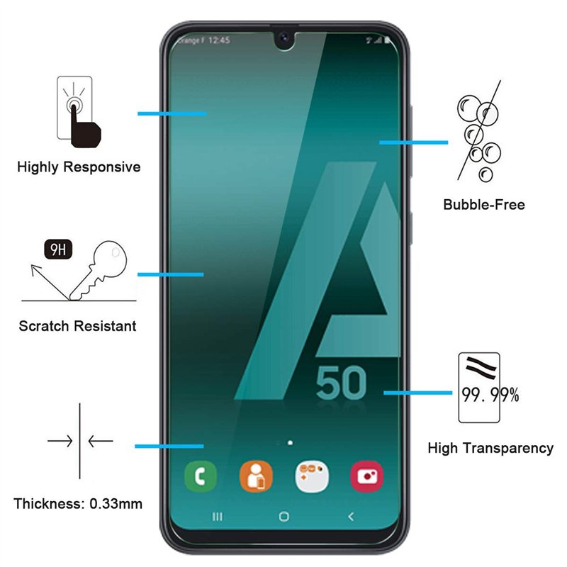 Image secondaire de NEW'C Lot de 2, Verre Trempé pour Samsung Galaxy A50 (SM-A505F), A50s, Film Protection écran sans Bulles d'air Ultra Résistant (
