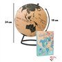 TRIPVEA® Globe terrestre 24 cm vintage en liège + 342 drapeaux autocollants à planter - Mappemonde décorative thème voyage - Idé