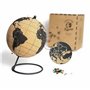 TRIPVEA® Globe terrestre 20 cm Vintage en liège + 342 Drapeaux Autocollants à Planter - Mappemonde décorative thème Voyage - Idé