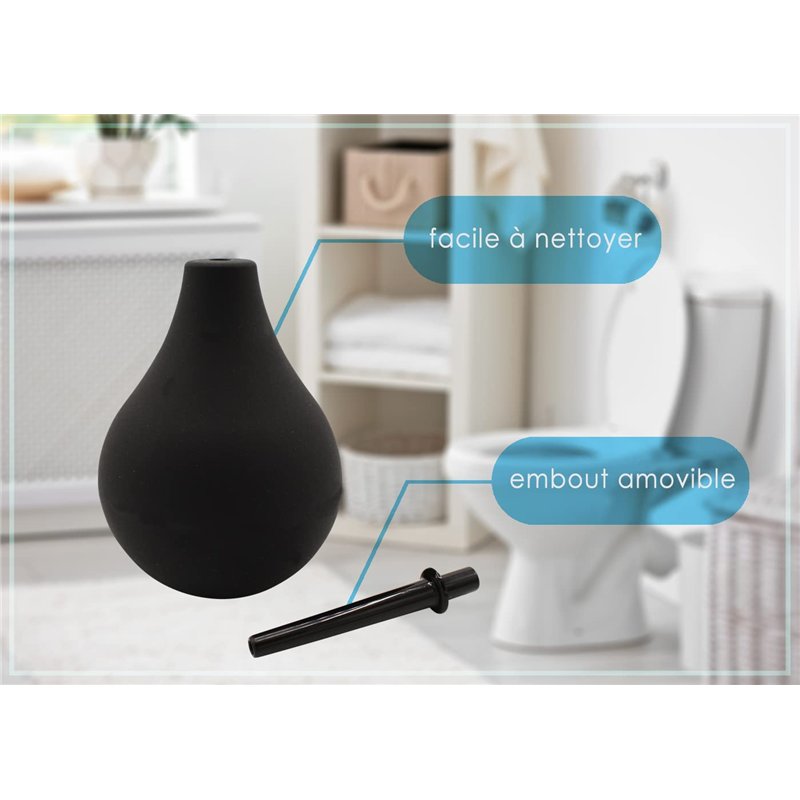Image secondaire de Poire de Lavement Intime 225ml En Silicone Médicale - 2 Canules Incluses Nettoyage Anus et Vagin - Kit De Douche Rectale pour Fe