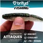 trifyd ® Fishing - Leurres Souples shad de 10 cm pour brochet ou Tous Types de canassiers, Le Pack de 5 leurres de pêche + 2 têt