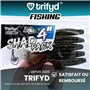 trifyd ® Fishing - Leurres Souples shad de 10 cm pour brochet ou Tous Types de canassiers, Le Pack de 5 leurres de pêche + 2 têt