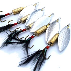 trifyd ® Fishing - Cuilleres tournantes Peche Kits Leurres brochet et carnassiers 8 cm 11g - 5 pièces