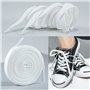 MARKETIFAR Lacets Blancs pour Baskets 100cm-4 Paires Lacets Blancs Plats-Lacet Chaussure-Parfait pour Converse basse et Stan Smi