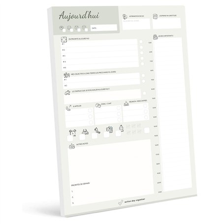 Planner Quotidien Productif: Bloc Note To Do List pour Organisation Efficace