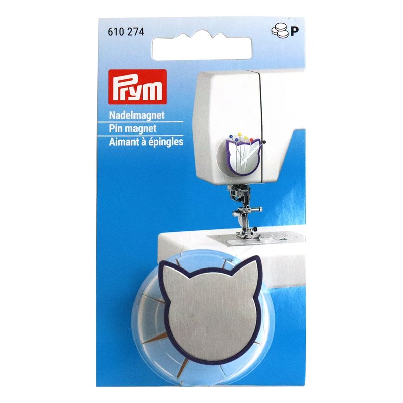 Image secondaire de Prym Nadelmagnet Katze 610274 Aimant à épingles « Chat », Métal, Silver, Clear, Plum Blue, 45 x 45 x 25 mm