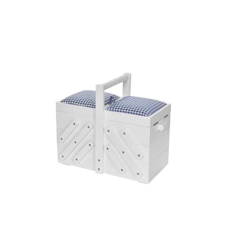 Image secondaire de Prym Nähkasten Holz M weiß mit Stoff 612578 Travailleuse, bois M blanc avec tissu, Medium