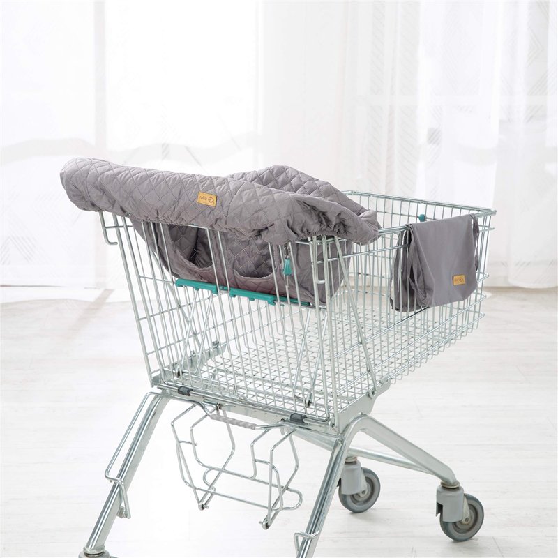 roba Protège Siège Chariot Course - Protection Caddie pour Bébé + Sac à Dos de Transport roba Style - Facile à Nettoyer - Gris