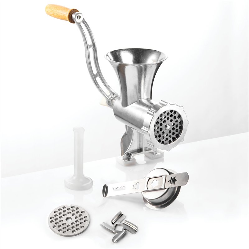 GSW Hachoir à viande taille n° 8 – hachoir avec couteau, idéal pour la viande et les légumes, incl. embout pour pâtisserie et po