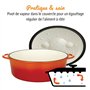 GSW Cocotte en fonte – cocotte de haute qualité avec couvercle, idéale pour mijoter, étuver et rôtir, également pour induction e