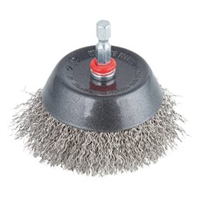wolfcraft 2746000 Brosse Inox soucoupe queue 6 pans 1/4" 6