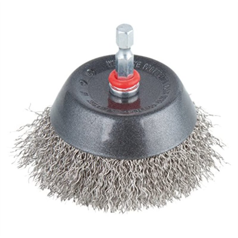wolfcraft 2746000 Brosse Inox soucoupe queue 6 pans 1/4