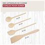 Fackelmann 31125 Set de 4 ustensiles de cuisine en bois, Lot de spatules et cuillères de cuisine en bois, Bois certifié FSC, 20c