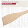 Fackelmann 31125 Set de 4 ustensiles de cuisine en bois, Lot de spatules et cuillères de cuisine en bois, Bois certifié FSC, 20c