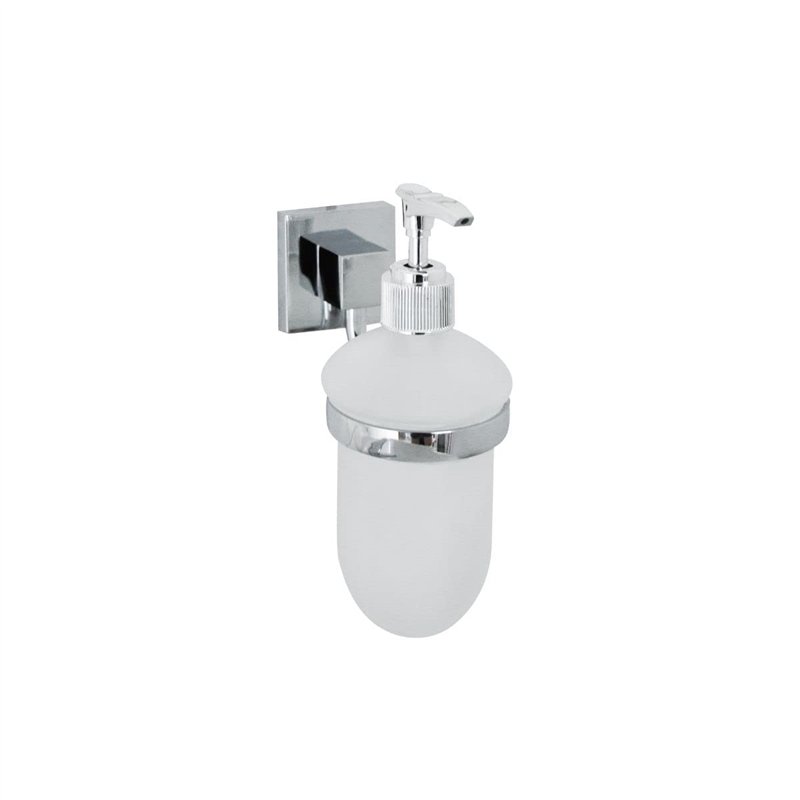 Fackelmann 86755 Distributeur de Savon Porte Savon Cuisine Distributeur Savon Distributeur Savon Liquide, Zinc, Gris, Chrome, 7 