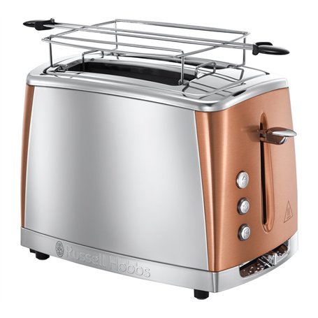 Russell Hobbs Grille Pain [Pour 2 Tranches] Luna Cuivre Inox (2 Fentes extra larges