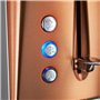 Russell Hobbs Grille Pain [Pour 2 Tranches] Luna Cuivre Inox (2 Fentes extra larges, 6 Niveaux de Brunissage rapide, Surélévatio