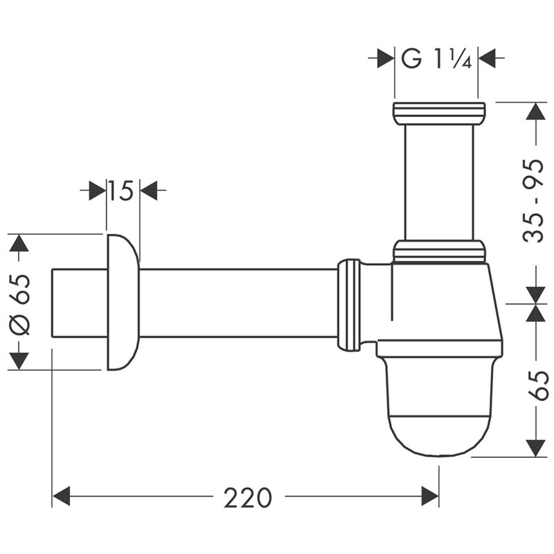 Image secondaire de hansgrohe Siphon pour bidet, chromé, 55213000