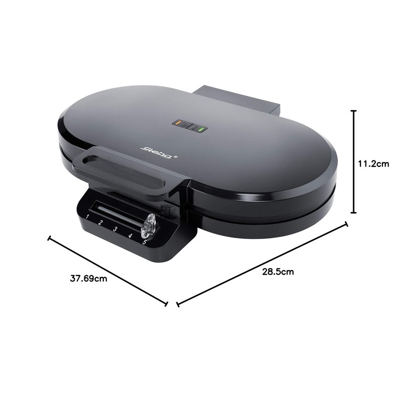 Image secondaire de Steba Gaufrier double pour 2 x 5 gaufres en forme de cœur, 15,5 cm de diamètre, cuisson faible en gras grâce au revêtement antia