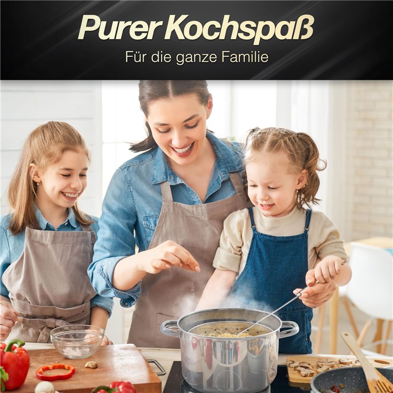 Image secondaire de BEYOND Casserole à Pâtes 24 cm Acier Inoxydable - Couvercle en Verre, Passoire Amovible, Compatible Induction, Cuiseur Multifonc