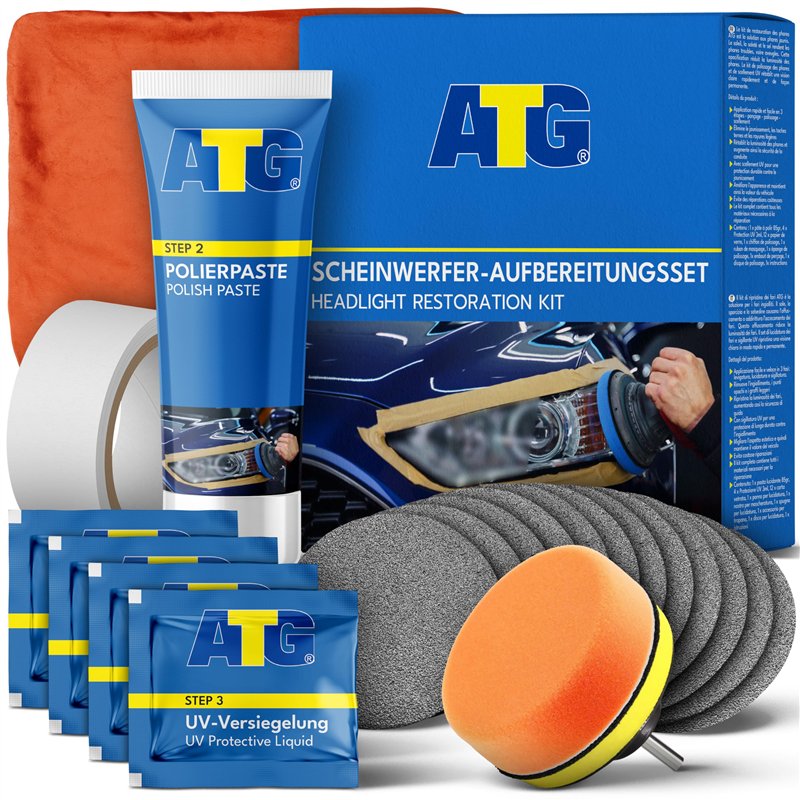 ATG® Renovateur phare voiture - Kit rénovation phare voiture pour une clarté durable et une visibilité optimale - Kit renovation