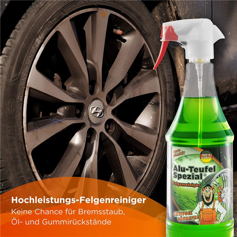 Image secondaire de TUGA Diable-alu Nettoyant spécial pour jantes, pulvérisateur 1000 ml, Vert (vert)
