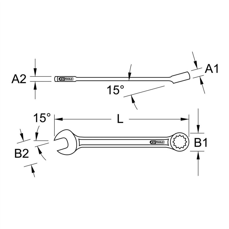 Image secondaire de KS Tools 517.0613 Clé mixte coudée CLASSIC 13 mm
