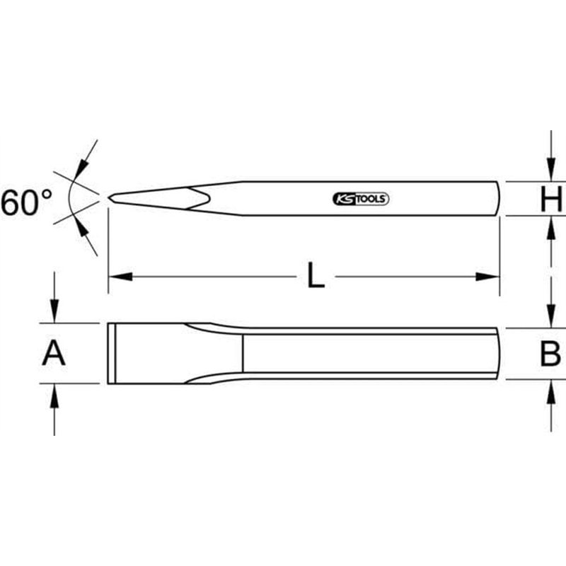 Image secondaire de KS Tools 156.0692 Burin plat oval 150 mm